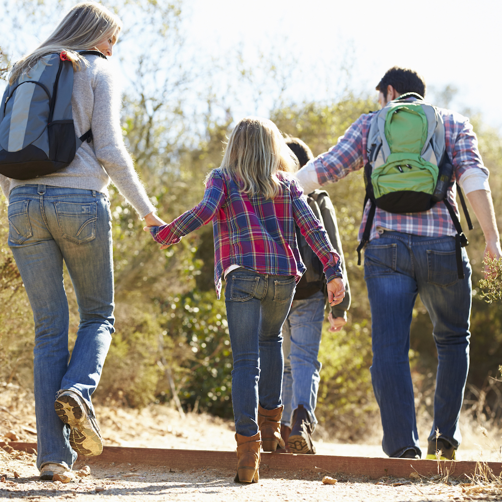 Family on a hike