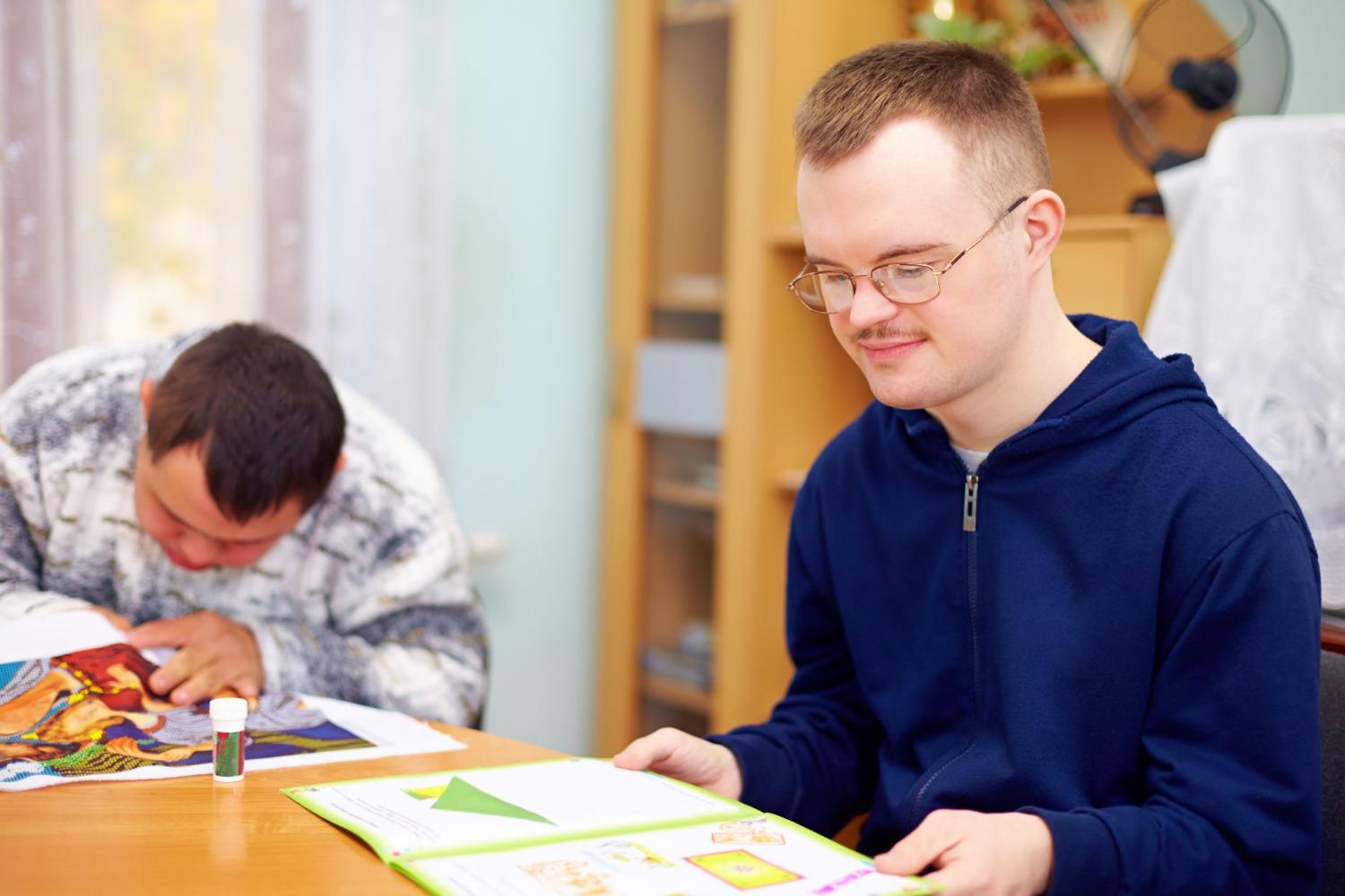 Two met at home completing craft activities at home