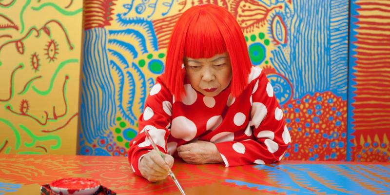 Close up of Artist Yayoi Kusama