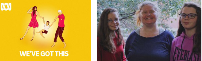 Amanda White with her twin daughters Lilly and Beth, who are 14 years old