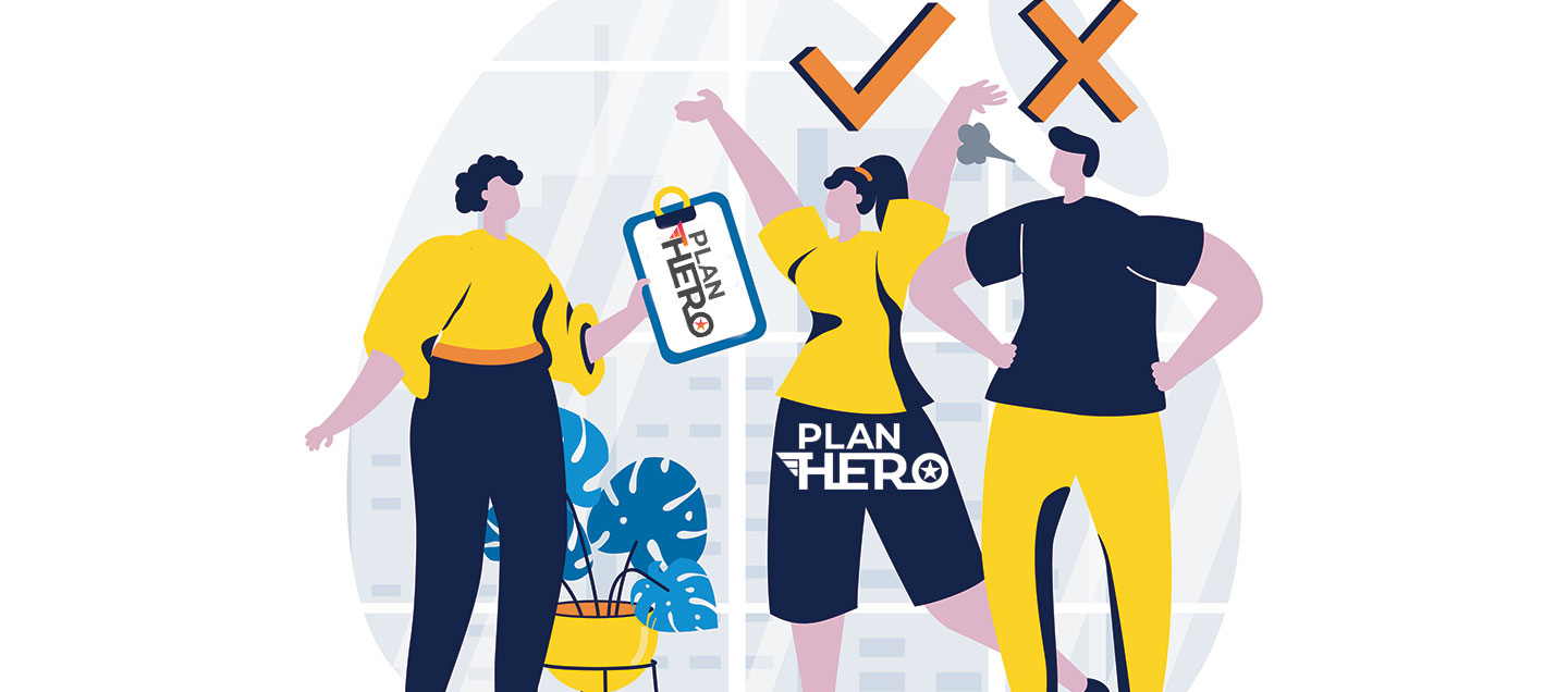 Choose between 2 people and choosing plan hero plan management