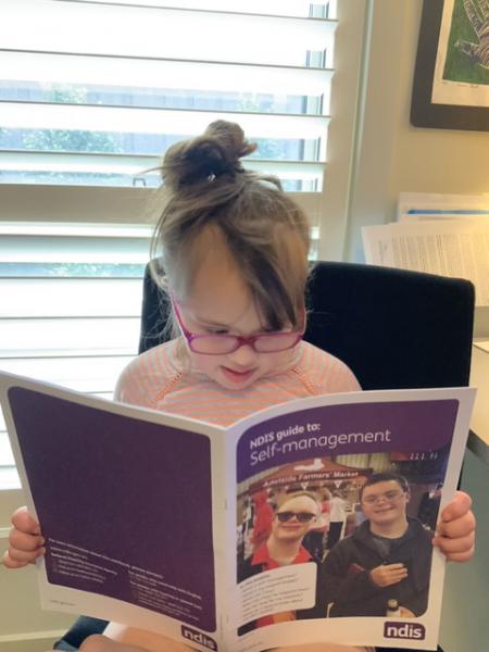 Maia reading the self management guide