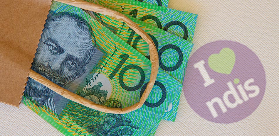 Bag of cash with the NDIS logo