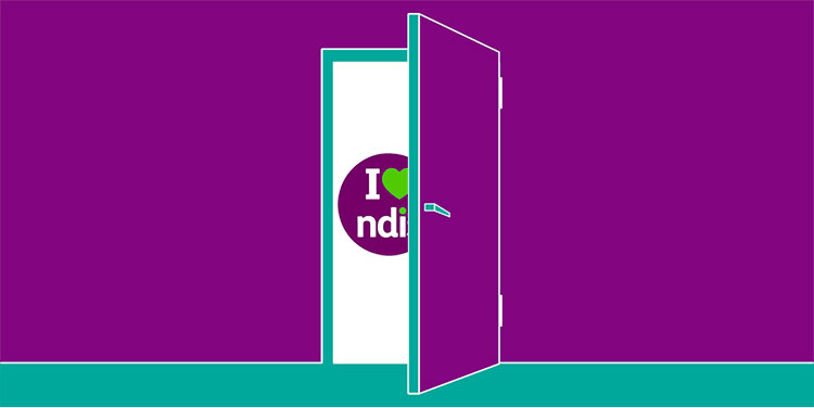 A door that is opening with the NDIS logo appearing as the door opens