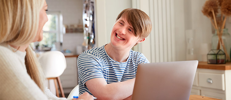 boy with support worker