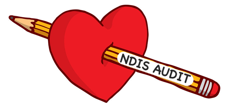 NDIS Audit written in a pencil piercing a heart