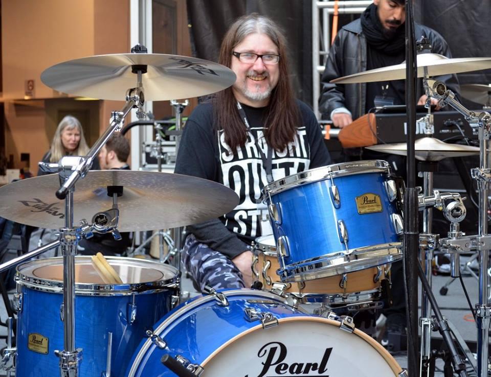 Andrew at his drums for Namm 2017
