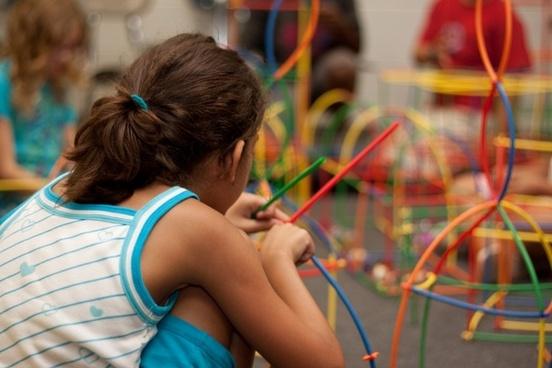 Child playing in school playground