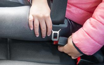 Seatbelt of a child in a car